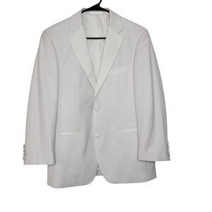 Renoir Mens White Notched Lapels Tuxedo Blazer Jacket 36S/30 2 Button Formal